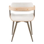 Πολυθρόνα Cameo  μέταλλο μπρονζέ-white-wash ξύλο-μπέζ ύφασμα 53x49.5x75.5εκ