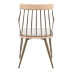 Πολυθρόνα Posse  μέταλλο μπρονζέ-white wash ξύλο-μπεζ ύφασμα 52x59x83εκ