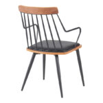 Πολυθρόνα Posse  μέταλλο μαύρο-καρυδί ξύλο-μαύρο pu 52x59x83εκ