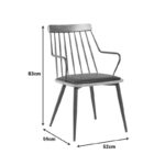 Πολυθρόνα Posse  μέταλλο μαύρο-καρυδί ξύλο-μαύρο pu 52x59x83εκ