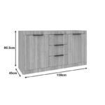 Μπουφές Doha  σε λευκή απόχρωση 150x45x80.5εκ