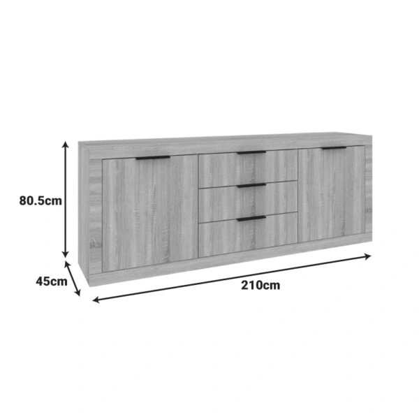 Μπουφές Doha σε λευκή απόχρωση 210x45x80.5εκ