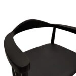 Πολυθρόνα Joube  rubberwood σε μαύρη απόχρωση με μαύρο pu μαξιλάρι 59x48x73εκ