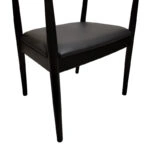 Πολυθρόνα Joube  rubberwood σε μαύρη απόχρωση με μαύρο pu μαξιλάρι 59x48x73εκ