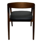 Πολυθρόνα Hogie rubberwood καρυδί- μαύρο pu μαξιλάρι 61x60x76εκ