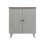 Παπουτσοθήκη-ντουλάπι Cathi  σε λευκή-sonoma απόχρωση 80x34x95εκ