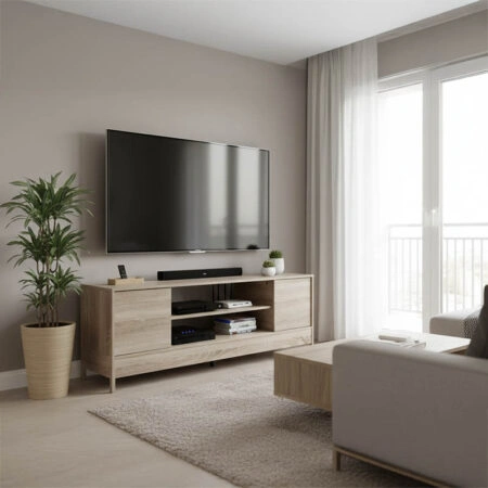 Έπιπλο τηλεόρασης Sasa  σε sonoma απόχρωση 120x35x41.5εκ