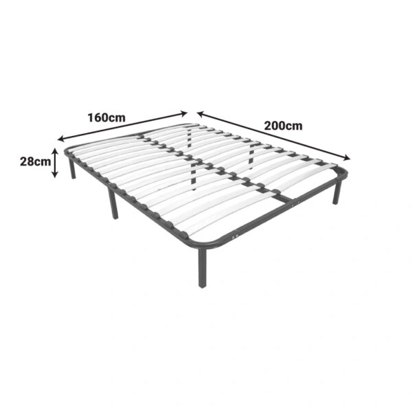 Κρεβάτι-υπόστρωμα Amaso  μεταλλικό μαύρο 160x200x28εκ