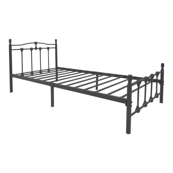 Κρεβάτι Wotso μεταλλικό σε μαύρη απόχρωση 90x190εκ