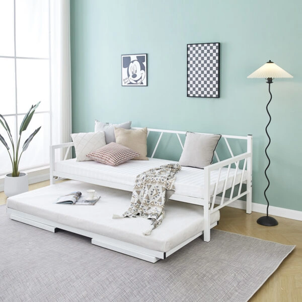 Κρεβάτι-Καναπές Remmie  μέταλλο λευκό 90x190εκ