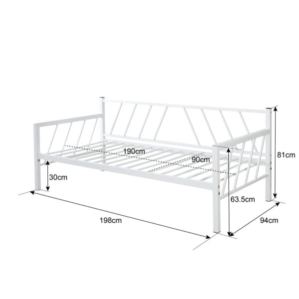 Κρεβάτι-Καναπές Remmie  μέταλλο λευκό 90x190εκ