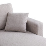 Γωνιακός αναστρέψιμος καναπές κρεβάτι Kamore με αποθηκευτικό χώρο μπεζ ύφασμα 223x146x85εκ