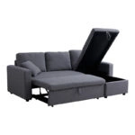 Γωνιακός αναστρέψιμος καναπές κρεβάτι Kamore  με αποθηκευτικό χώρο γκρι ύφασμα 223x146x85εκ