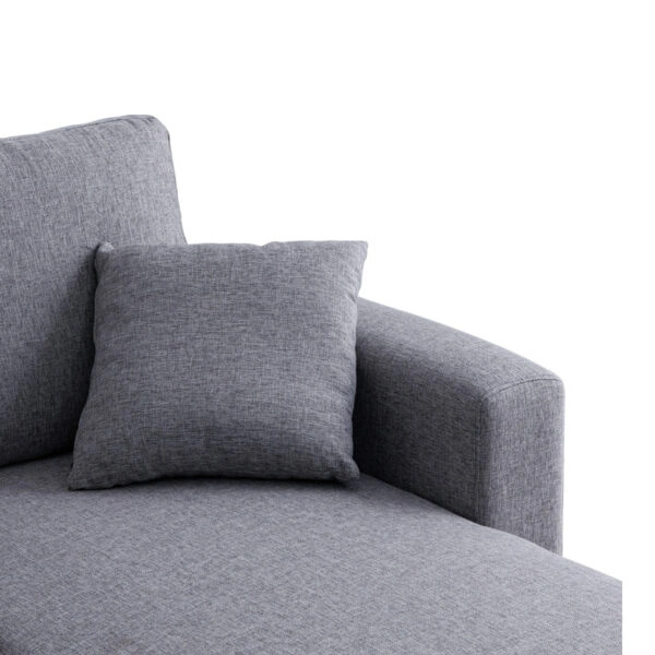 Γωνιακός αναστρέψιμος καναπές κρεβάτι Kamore  με αποθηκευτικό χώρο γκρι ύφασμα 223x146x85εκ
