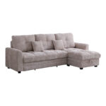 Γωνιακός αναστρέψιμος καναπές κρεβάτι Comfie με αποθηκευτικό χώρο μπεζ ύφασμα 260x156x98εκ