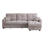 Γωνιακός αναστρέψιμος καναπές κρεβάτι Comfie με αποθηκευτικό χώρο μπεζ ύφασμα 260x156x98εκ