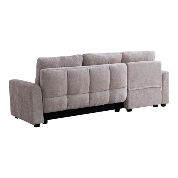 Γωνιακός αναστρέψιμος καναπές κρεβάτι Comfie με αποθηκευτικό χώρο μπεζ ύφασμα 260x156x98εκ