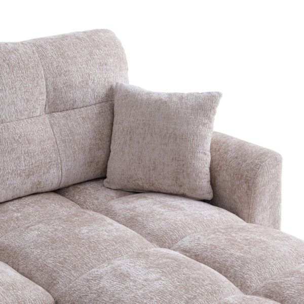 Γωνιακός αναστρέψιμος καναπές κρεβάτι Comfie με αποθηκευτικό χώρο μπεζ ύφασμα 260x156x98εκ