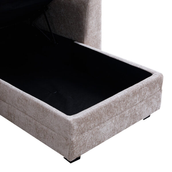 Γωνιακός αναστρέψιμος καναπές κρεβάτι Comfie με αποθηκευτικό χώρο μπεζ ύφασμα 260x156x98εκ