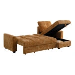 Γωνιακός αναστρέψιμος καναπές κρεβάτι Comfie με αποθηκευτικό χώρο camel ύφασμα 260x156x98εκ