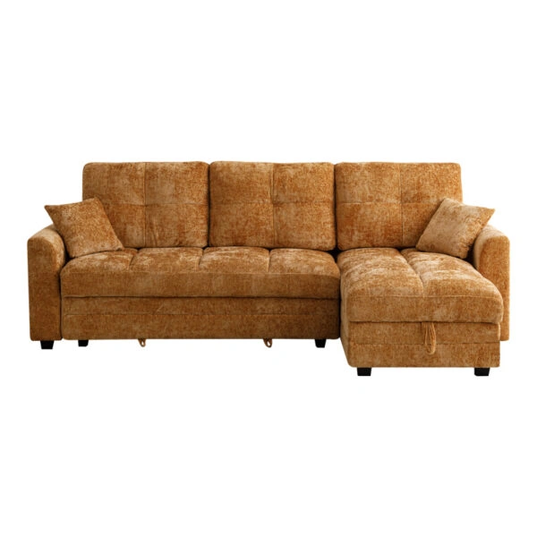 Γωνιακός αναστρέψιμος καναπές κρεβάτι Comfie με αποθηκευτικό χώρο camel ύφασμα 260x156x98εκ