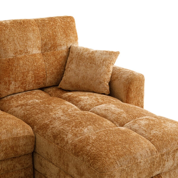 Γωνιακός αναστρέψιμος καναπές κρεβάτι Comfie με αποθηκευτικό χώρο camel ύφασμα 260x156x98εκ