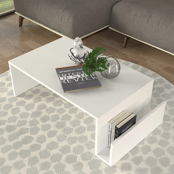 Τραπεζάκι σαλονιού Regnar Megapap χρώμα λευκό 100,6x55x31,8εκ.