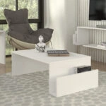 Τραπεζάκι σαλονιού Regnar Megapap χρώμα λευκό 100,6x55x31,8εκ.