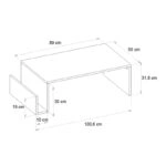 Τραπεζάκι σαλονιού Regnar Megapap χρώμα λευκό 100,6x55x31,8εκ.
