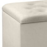 Σκαμπώ - Ταμπουρέ Lotus Megapap βελούδινο χρώμα μπεζ 90x40x50εκ.