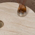 Τραπεζάκι σαλονιού σετ 2 τμχ Moira Megapap χρώμα travertine Ø90x41εκ.