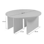 Τραπεζάκι σαλονιού σετ 2 τμχ Moira Megapap χρώμα travertine Ø90x41εκ.