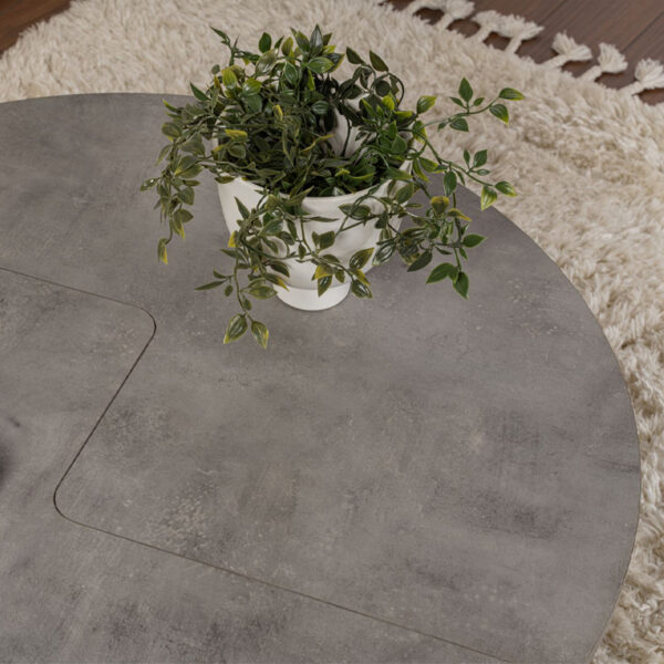 Τραπεζάκι σαλονιού σετ 2 τμχ Moira Megapap χρώμα γκρι σκυροδέματος Ø90x41εκ.