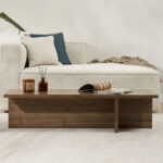 Τραπεζάκι σαλονιού Harbor Megapap χρώμα καρυδί 120x45x30εκ.