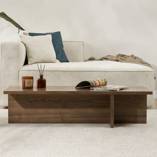 Τραπεζάκι σαλονιού Harbor Megapap χρώμα καρυδί 120x45x30εκ.