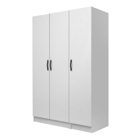 Ντουλάπα ρούχων Vivian Megapap τρίφυλλη χρώμα λευκό 120x51,8x181εκ.
