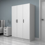 Ντουλάπα ρούχων Vivian Megapap τρίφυλλη χρώμα λευκό 120x51,8x181εκ.