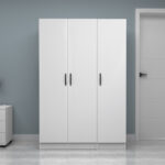 Ντουλάπα ρούχων Vivian Megapap τρίφυλλη χρώμα λευκό 120x51,8x181εκ.