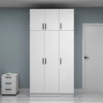 Ντουλάπα ρούχων Vivian Megapap τρίφυλλη με πατάρι χρώμα λευκό 120x51,8x240εκ.