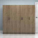 Ντουλάπα ρούχων Vivian Megapap πεντάφυλλη χρώμα καρυδί 200x51,8x181εκ.