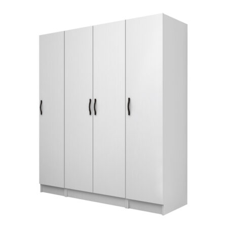 Ντουλάπα ρούχων Vivian Megapap τετράφυλλη χρώμα λευκό 160x51,8x181εκ.