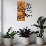 ΔΙΑΚΟΣΜΗΤΙΚΟ ΤΟΙΧΟΥ HM4804-ΦΥΛΛΑ ΜΕΤΑΛΛΟΥ ΜΑΥΡΑ-ΞΥΛΟ 45x3(βάθος)x58Υεκ.