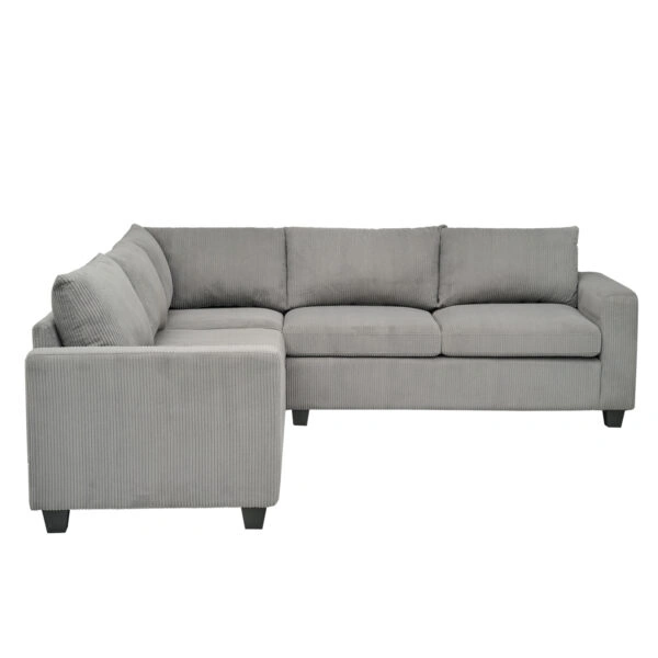 ΓΩΝΙΑΚΟΣ ΚΑΝΑΠΕΣ CALDER HM3286.01 ΓΚΡΙ ΥΦΑΣΜΑ 254x90x91Υεκ.