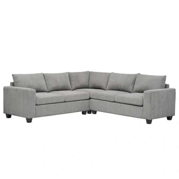 ΓΩΝΙΑΚΟΣ ΚΑΝΑΠΕΣ CALDER HM3286.01 ΓΚΡΙ ΥΦΑΣΜΑ 254x90x91Υεκ.