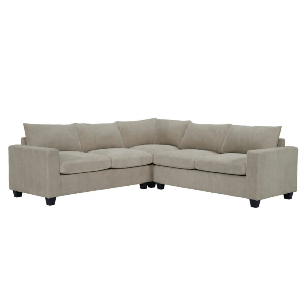 ΓΩΝΙΑΚΟΣ ΚΑΝΑΠΕΣ CALDER HM3286.03 ΜΠΕΖ ΥΦΑΣΜΑ 254x90x91Υεκ.