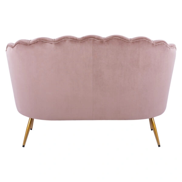 ΚΑΝΑΠΕΣ 2ΘΕΣΙΟΣ COQUILLE HM8627.02 ΑΠΟ ΒΕΛΟΥΔΟ ΣΑΠΙΟ ΜΗΛΟ & ΧΡΥΣΑ ΠΟΔΙΑ 130x81x86εκ.