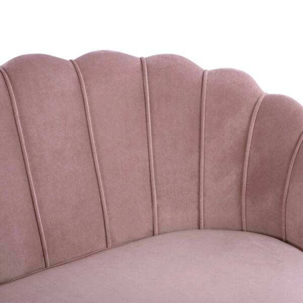 ΚΑΝΑΠΕΣ 2ΘΕΣΙΟΣ COQUILLE HM8627.02 ΑΠΟ ΒΕΛΟΥΔΟ ΣΑΠΙΟ ΜΗΛΟ & ΧΡΥΣΑ ΠΟΔΙΑ 130x81x86εκ.