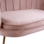 ΚΑΝΑΠΕΣ 2ΘΕΣΙΟΣ COQUILLE HM8627.02 ΑΠΟ ΒΕΛΟΥΔΟ ΣΑΠΙΟ ΜΗΛΟ & ΧΡΥΣΑ ΠΟΔΙΑ 130x81x86εκ.