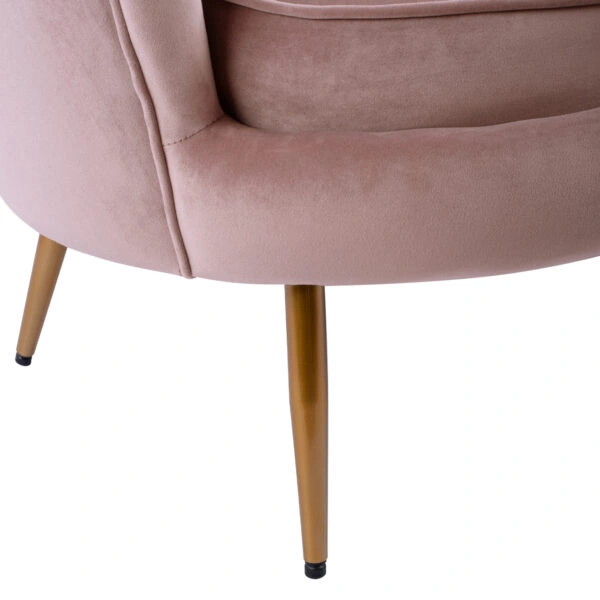 ΚΑΝΑΠΕΣ 2ΘΕΣΙΟΣ COQUILLE HM8627.02 ΑΠΟ ΒΕΛΟΥΔΟ ΣΑΠΙΟ ΜΗΛΟ & ΧΡΥΣΑ ΠΟΔΙΑ 130x81x86εκ.