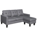 ΚΑΝΑΠΕΣ ΓΩΝΙΑ ΑΝΑΣΤΡΕΨΙΜΗ MEGGY HM3297.01 ΓΚΡΙ ΥΦΑΣΜΑ 184,5x129x86Yεκ.